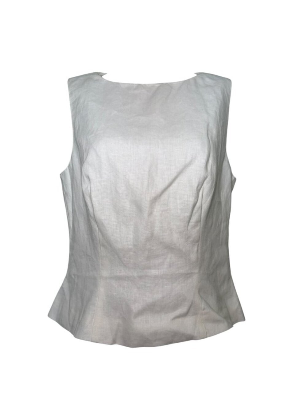 o.p.t White Linen Peplum Tank Top Size 6 NWT Sleeveless Blouse - Picture 2 of 6
